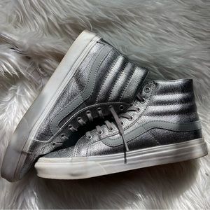 Silver Vans high tops Size 7.5
